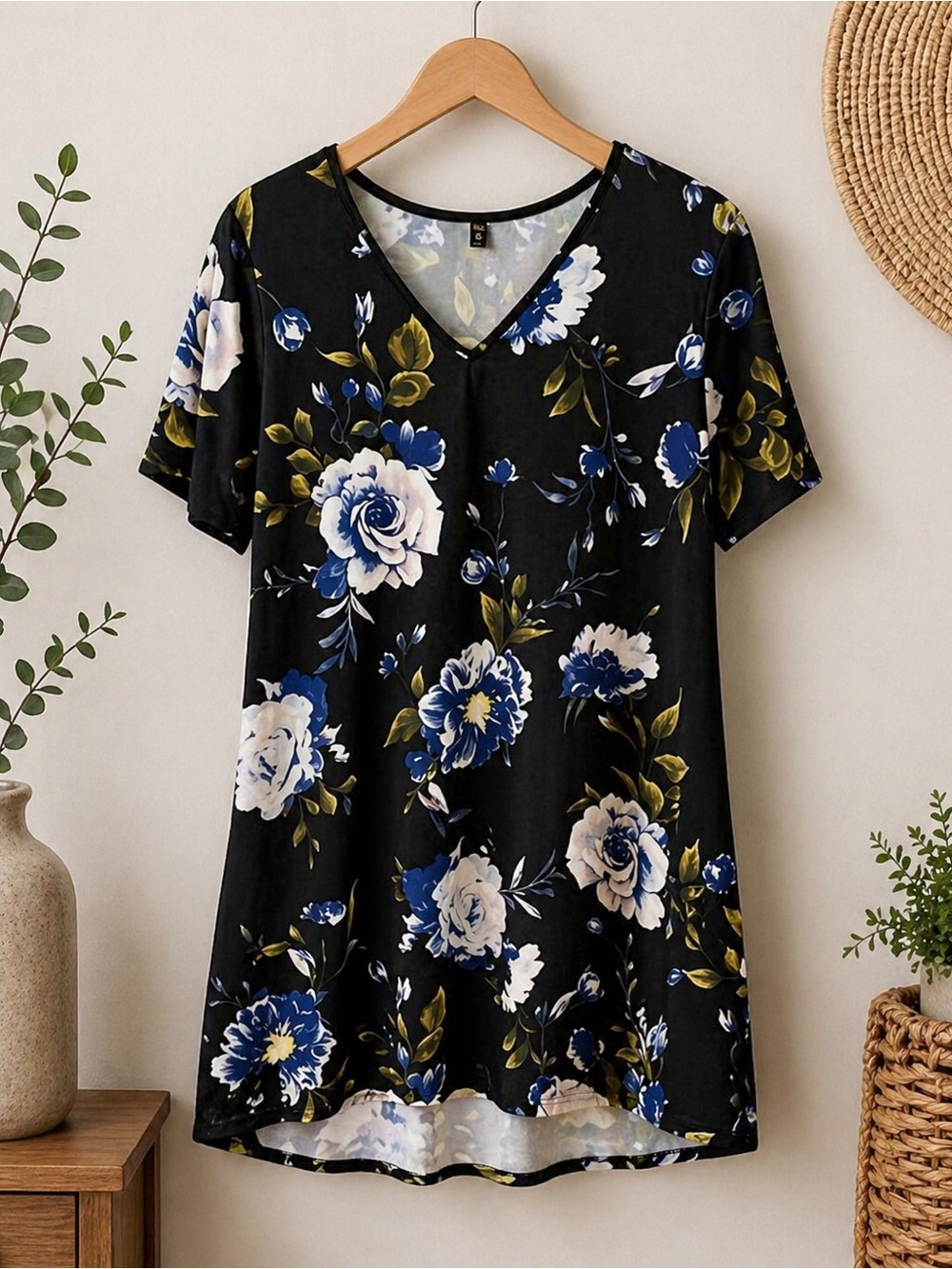Christian Siriano Floral Short Sleeve Dress Large